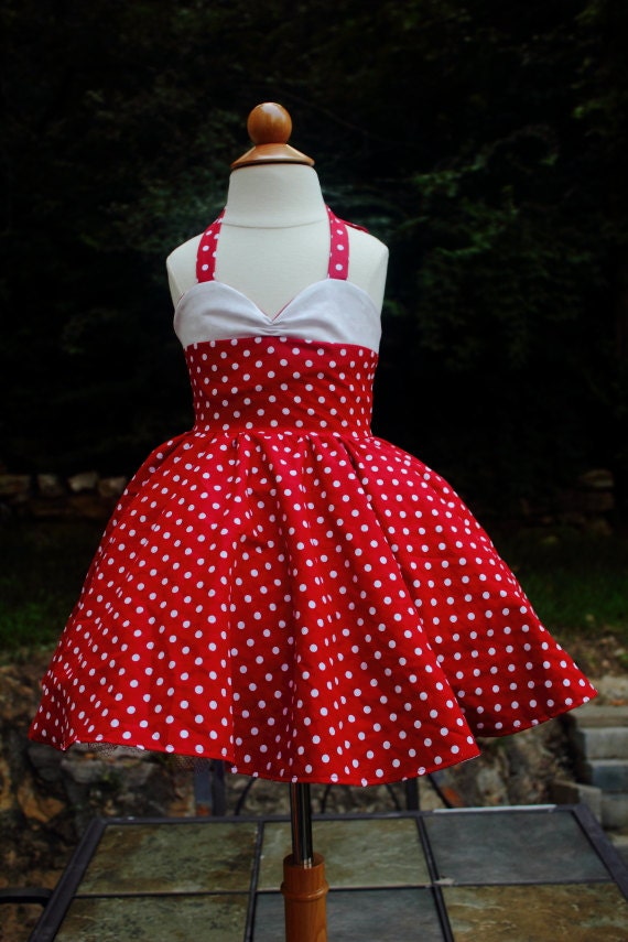 Teen Beach Movie Red Vintage Style Polka Dot by DarlingInDisguise