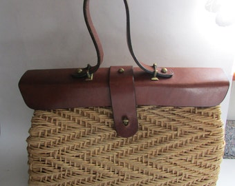 ... Bag Handbag Vintage Handbag Leather Handbag Straw Beach Bag Straw Tote