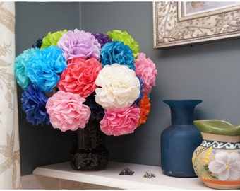Tissue Paper Flowers (12 count) Choose Your Own Colors