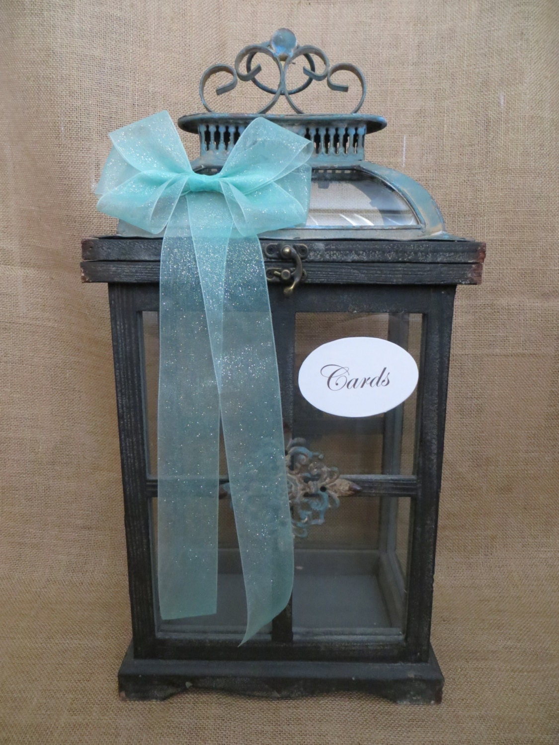 Beautiful Wedding Lantern Card Holder Money by TheHauteBoxBoutique