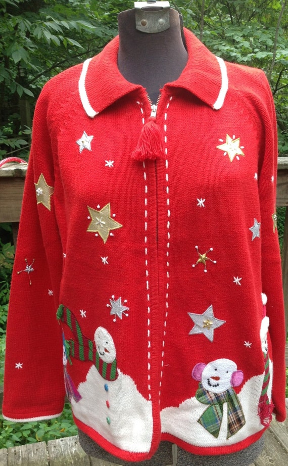 red womens christmas sweater