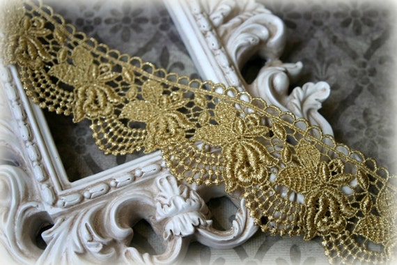 Lace Trim Venice Lace for Altered Art, Costumes, Lace Jewelry, Headbands, Sashes, Sewing, Crafts LA-194