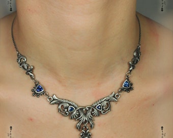 Antique Victorian Necklace Victorien crystal medieval steam punk