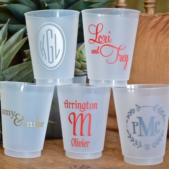 Items Similar To Personalized Wedding Shower Shatterproof Party Cups Engagement Party Frosted