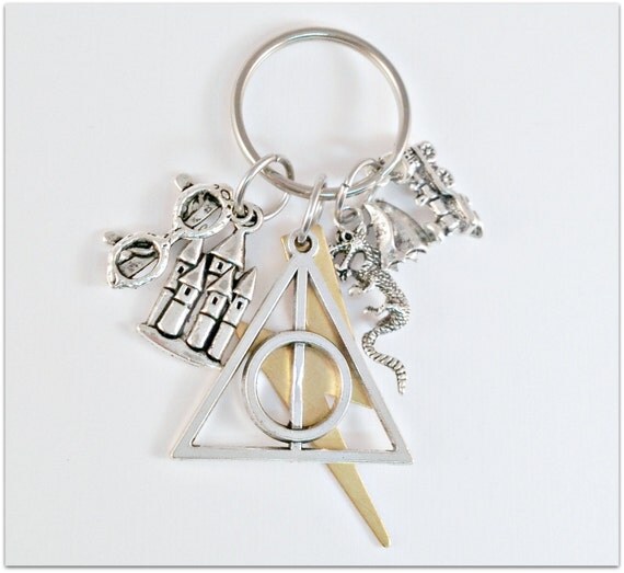 Harry Potter Inspired Keychain by CraftedSilverLining on Etsy