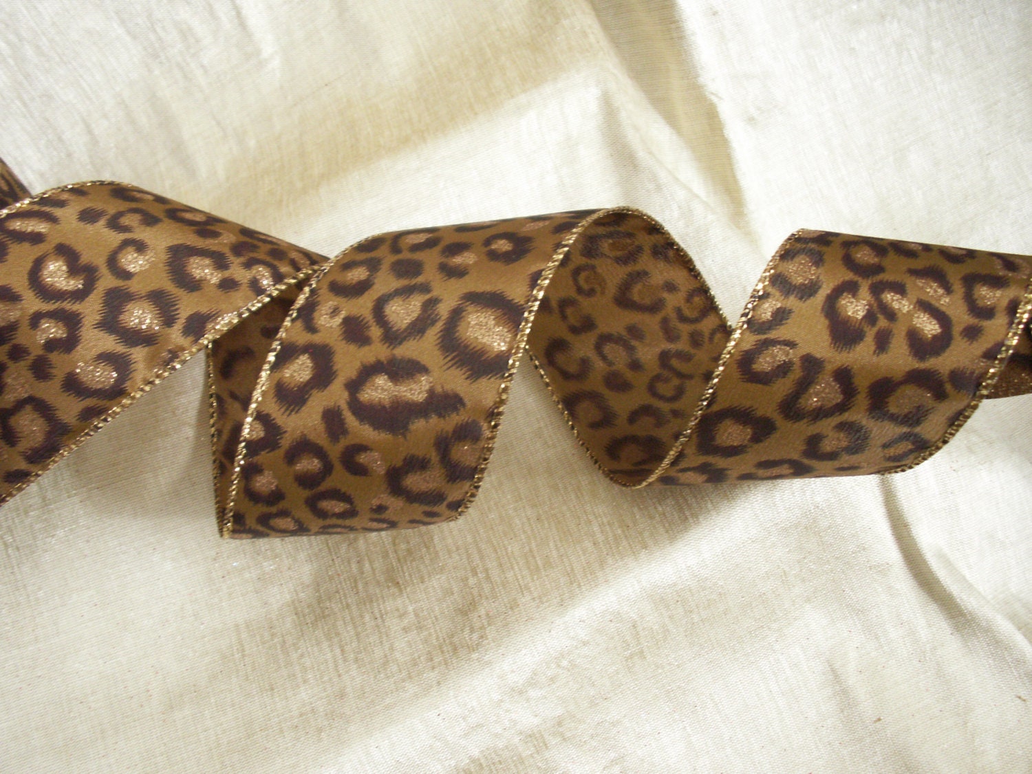 5 YARDS Animal Print Ribbon 2 1/2 wide Wired by TomaCraftPlace