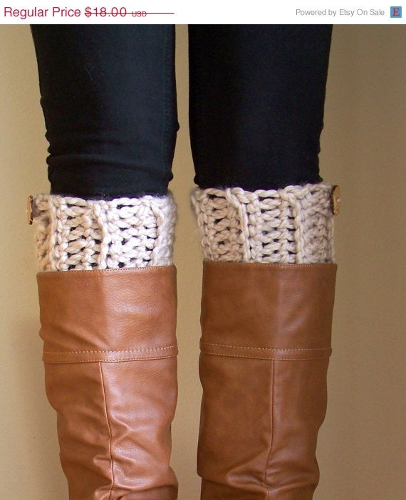 Chunky Boot Cuffs with Button Boot Socks by SalemWolfDesigns