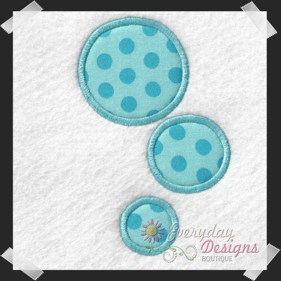 Bubbles Machine Embroidery Applique' Design