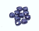 Flat Faceted Glass Briolettes Beads in Dark Purple