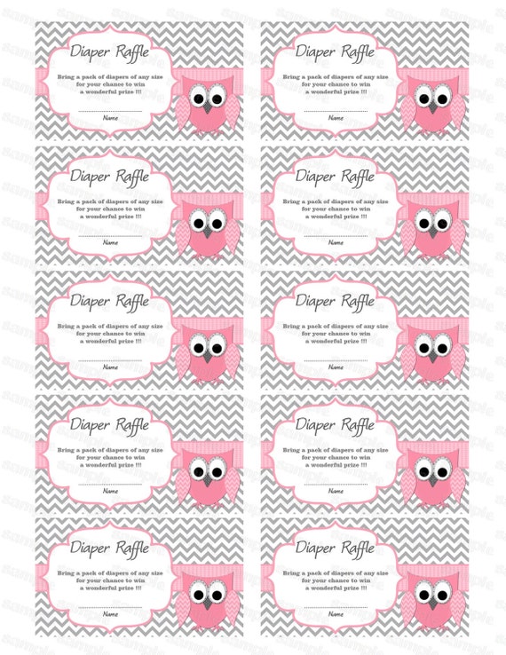 instead games baby for shower of ideas Owl Raffle Diaper Shower Baby Raffle Card Ticket Diaper