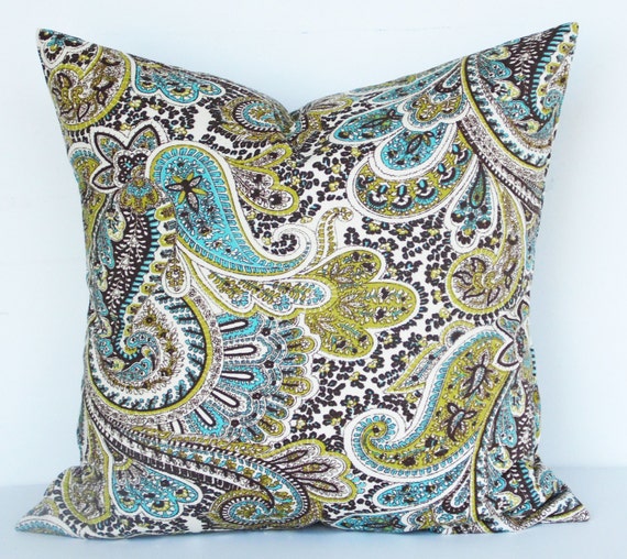 Euro Sham 24x24 Pillow Cover Brown Blue and by