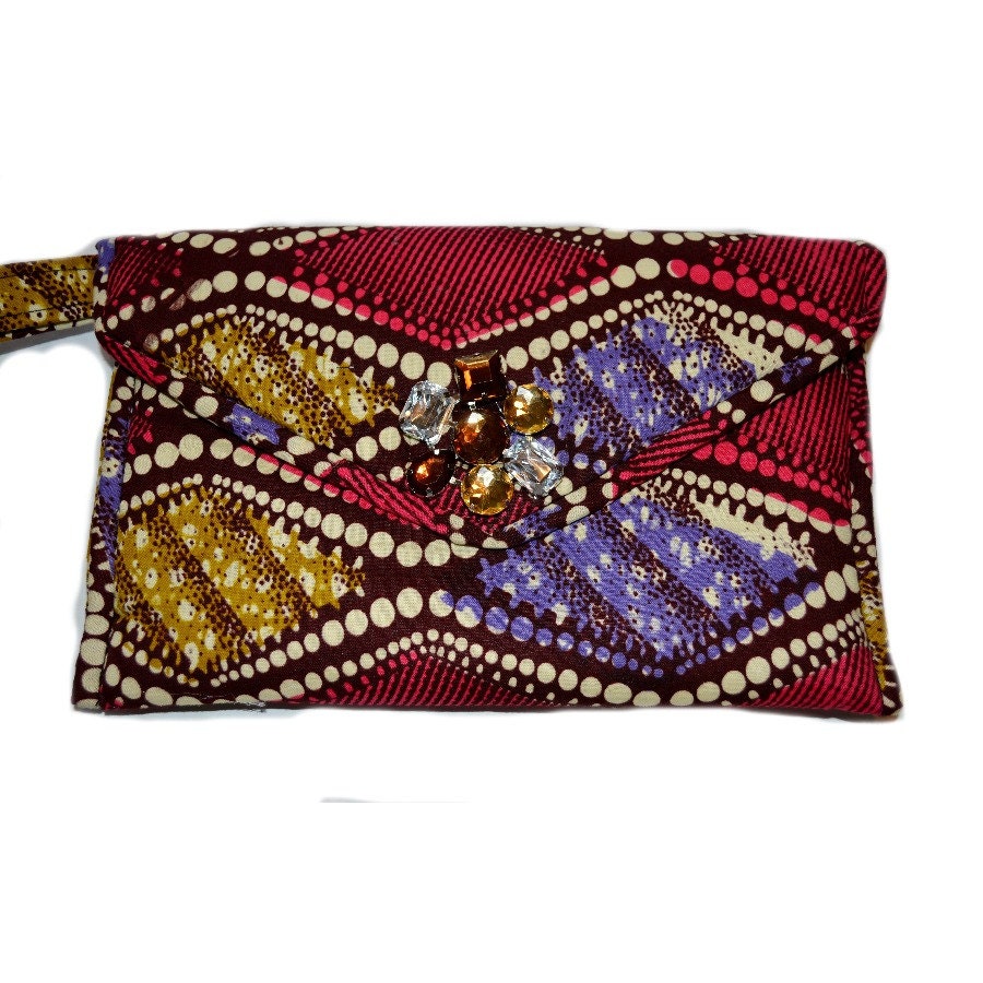 Ankara/African fabric clutch/ Wristlet by Zabba Designs