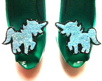 10% off with the code BDAY10 Glittered Unicorn Shoe Clips - Any colour