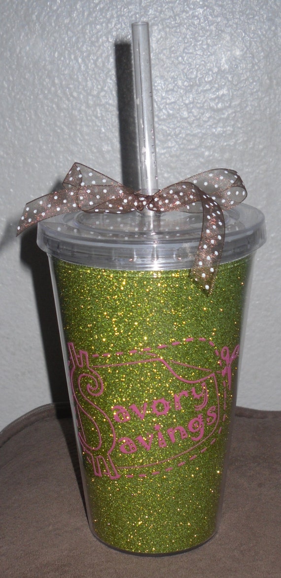 Custom 16 oz. Glitter Tumbler with straw by PeaofSweetness on Etsy