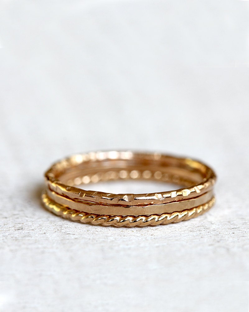 Gold stacking rings 14k gold stacking rings