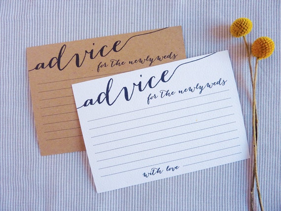 Advice Cards For Newlyweds Wedding Advice By Whitewillowpaper