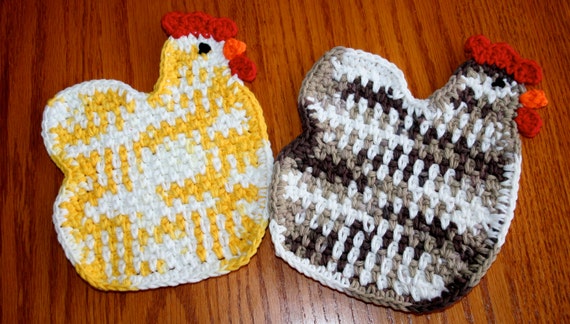 Chicken Coaster Crochet Pattern