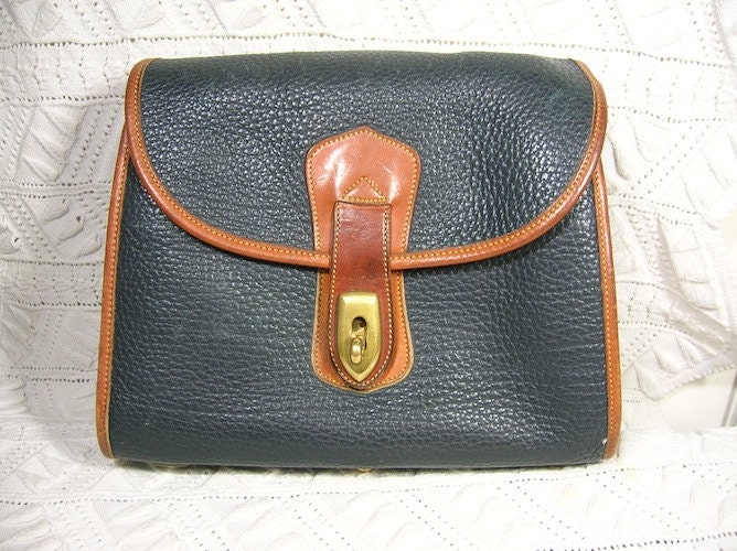 dooney and bourke navy and tan purse