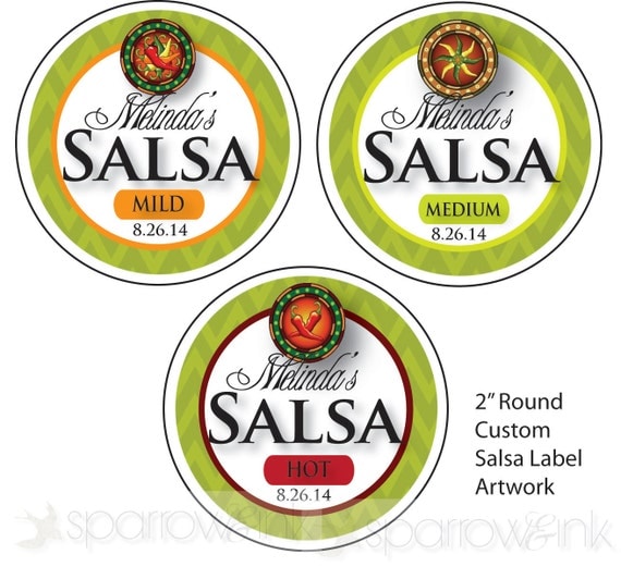 2" Round Customized PRINTED Salsa Sticker Personalized Canning Label