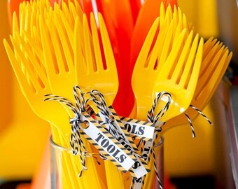 Construction Birthday Party - DIY Printable TOOLS Tags - Instant Download