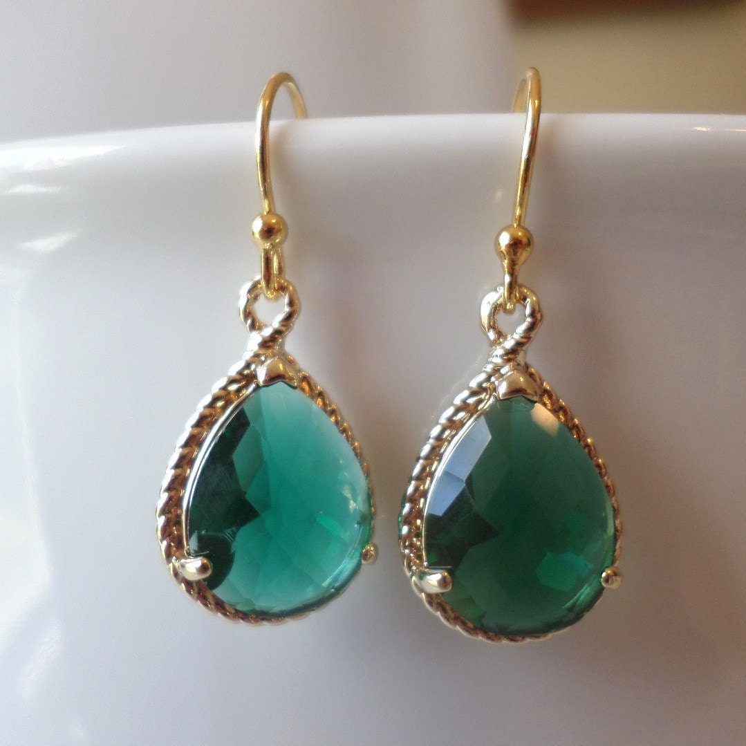 Emerald and Gold Chandelier Earrings Emerald Earrings Gold
