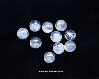 Natural 5 MM Round Cabochon Rainbow Moonstone For THREE