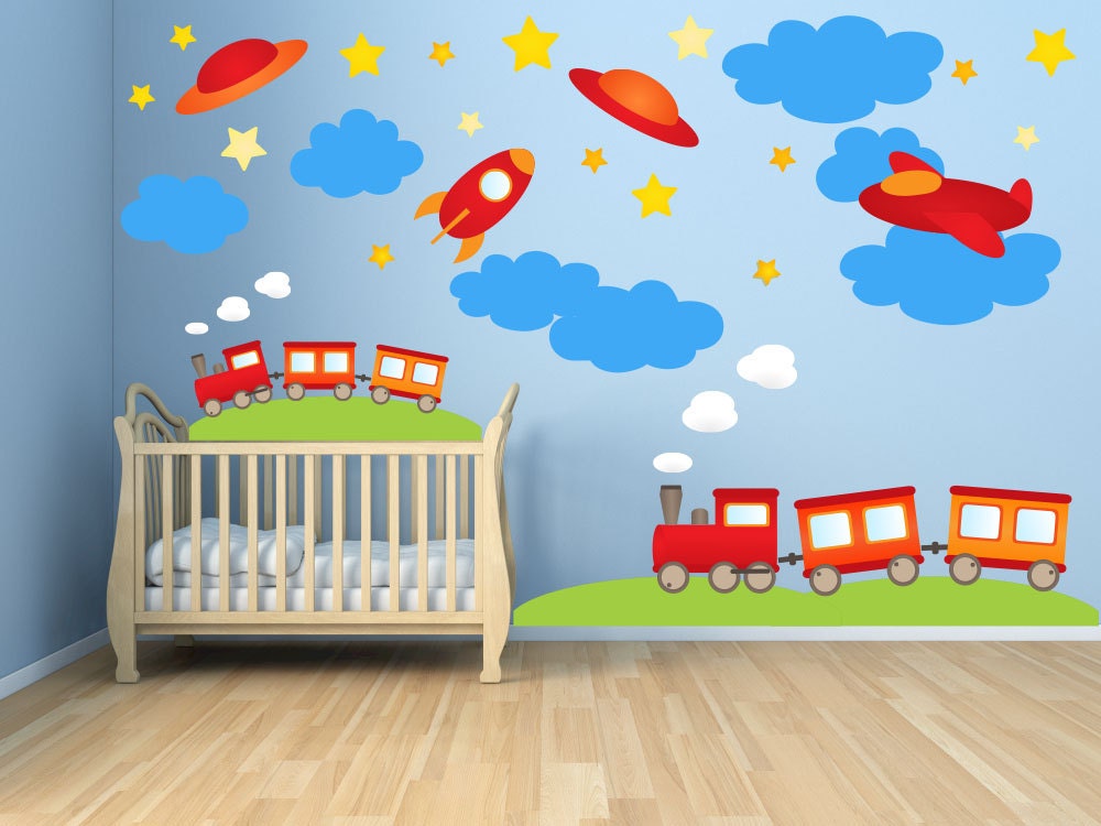 Wall Decals for Kids Bedroom Train Wall Decal All Aboard