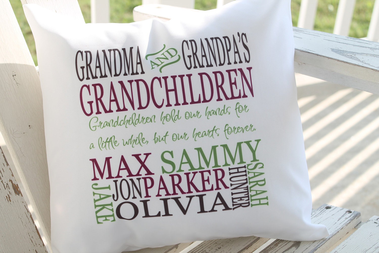 Personalized Family Pillow Grandparent Pillow