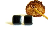 Unisex Black Stud Earrings Geometric Ceramic Men Hypoallergenic Posts