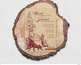 Country Rustic Wedding Invitation