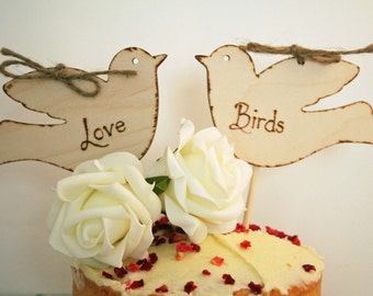 Cake Topper Rustic Cake Topper Love Birds