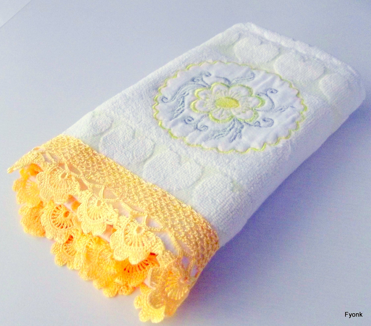Lace Edge Cotton Towel Towel Hand Crocheted Lace Towel
