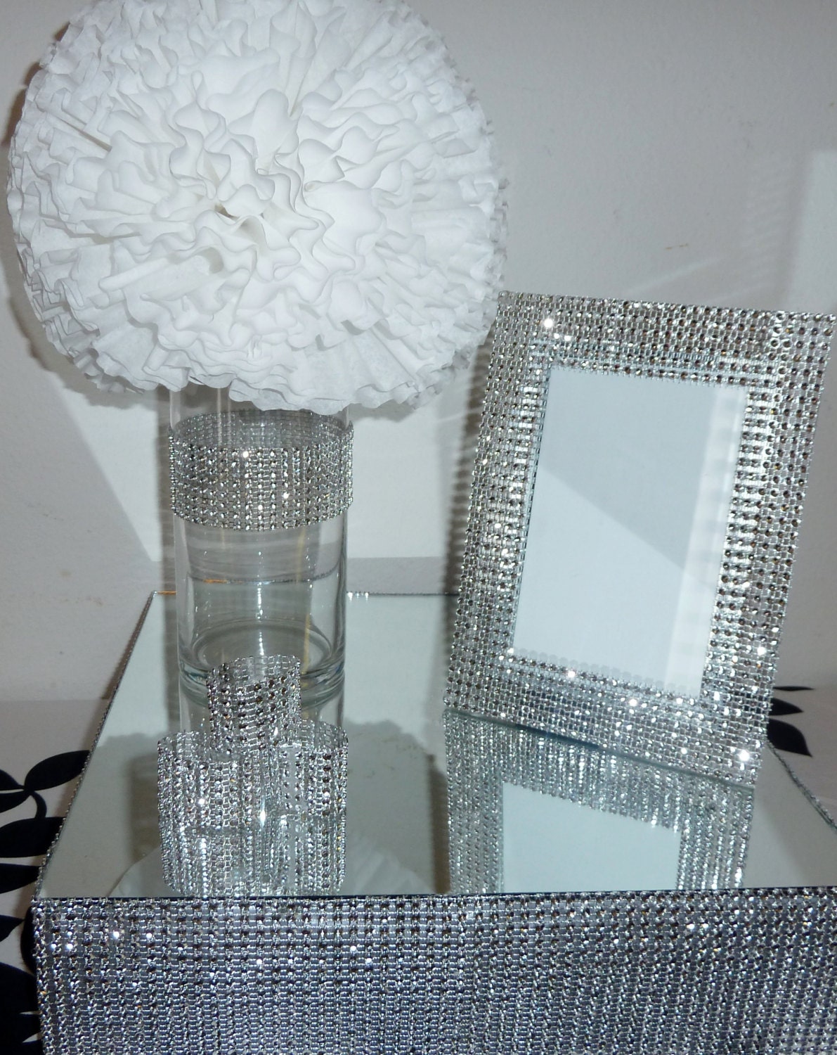5x7 silver bling faux rhinestone wedding frame sweetheart head