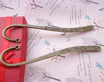 Sale--10 pcs Antique Bronze Bookmark Pendant Charm 11mmx120mm