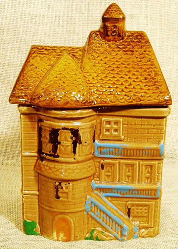 Vintage Victorian House Cookie Jar