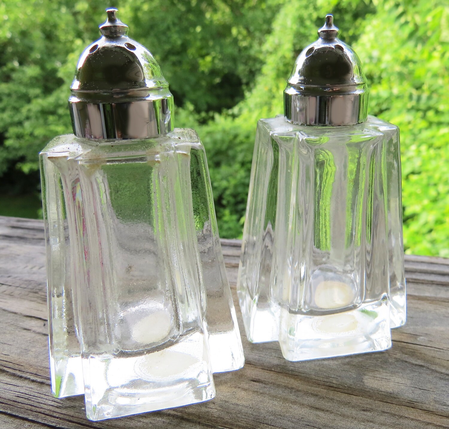 Vintage Princess House Cut Glass Salt and Pepper shakers.