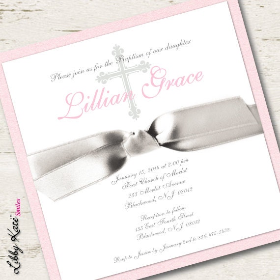 Spanish Girl Baptism Invitation Christening by LibbyKateSmiles
