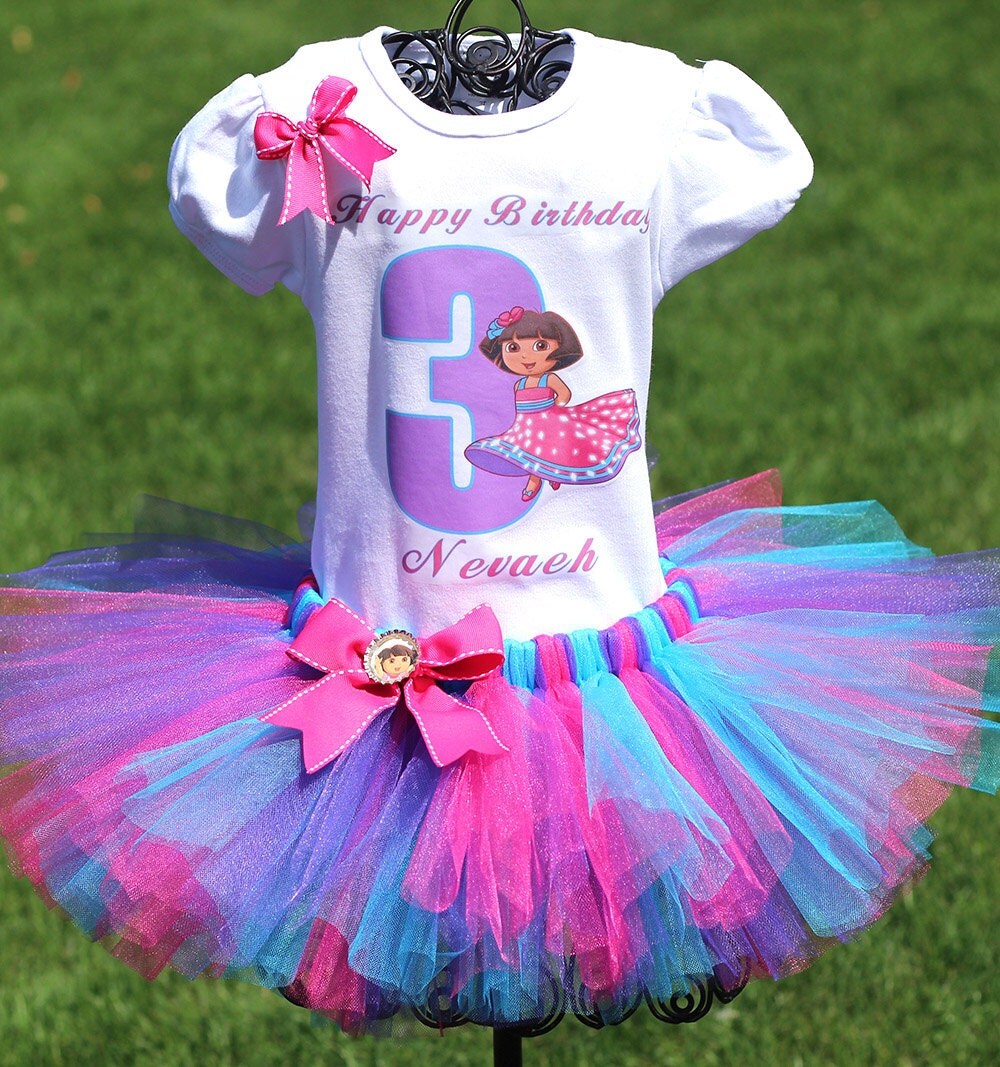 Princess Dora Birthday Outfit FAST SHIPPING by TwistinTwirlinTutus