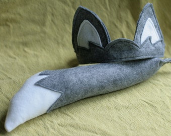 Make Wolf Ears Costume Kids Wolf Tail & Ears - Gray Wolf Animal costume, Adults Wolf Tail and Ears costume
