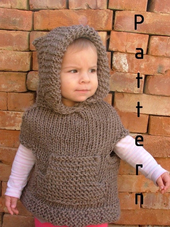 Items similar to Knitting PATTERN-The Camel Brown Poncho/Toddler on Etsy