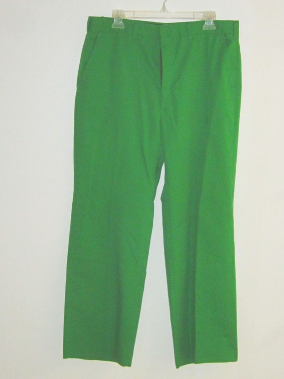 Vintage Men's Slacks 80's Bright Kelly Green HAGGAR