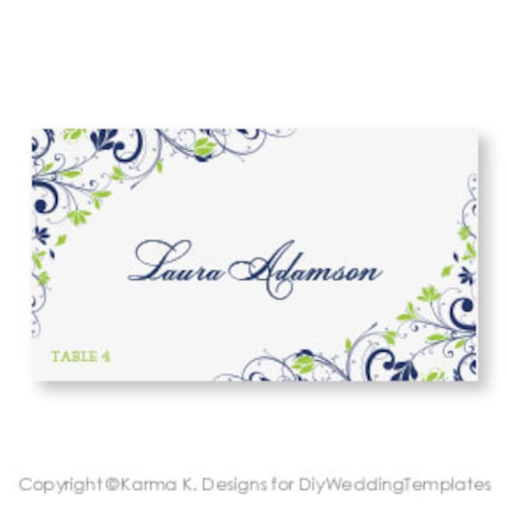 Wedding Place Card Template DOWNLOAD by DiyWeddingTemplates