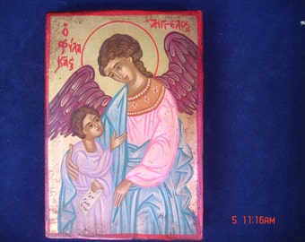 byzantine .orthodox .guardian angel.greek icon.archangel gabriel.angel gabriel.christian icon.gift. religious.hand painted .