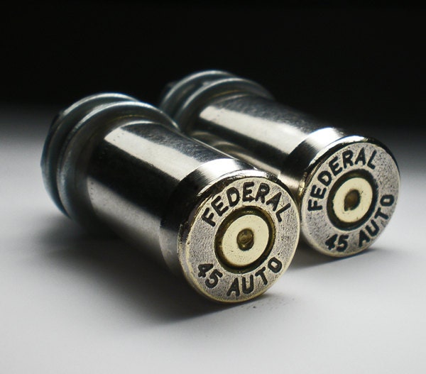 45 ACP Federal Nickel Bullet Motorcycle License Plate Bolts