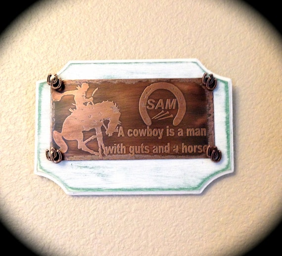 Items similar to Decorative wall plaque, wooded wall sign, cowboy gift