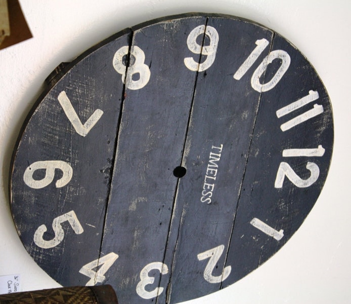 36 Round Black PaintonBoard Clock Face Art