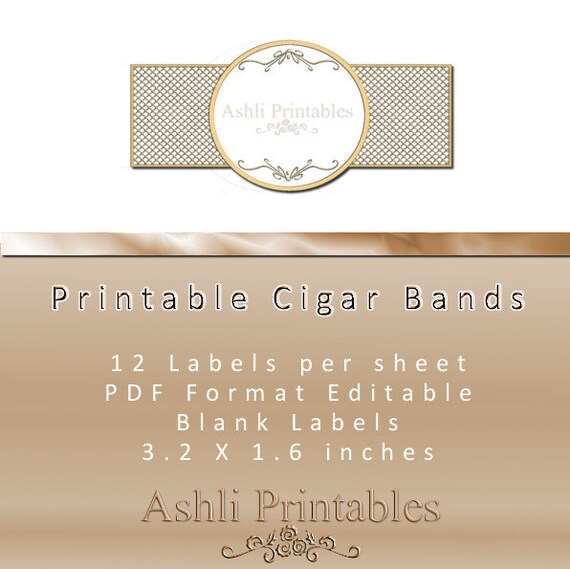 items similar to printable cigar label band editable on etsy