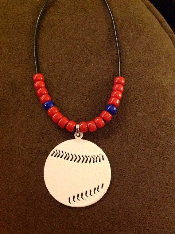 Baseball necklace by TwoGreenMonkeys on Etsy