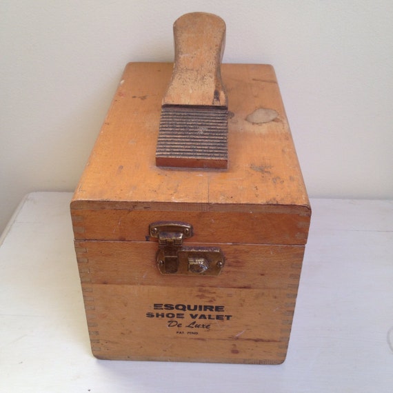 Esquire Shoe Valet Shoe Shine Box by SalvagedAndCured on Etsy