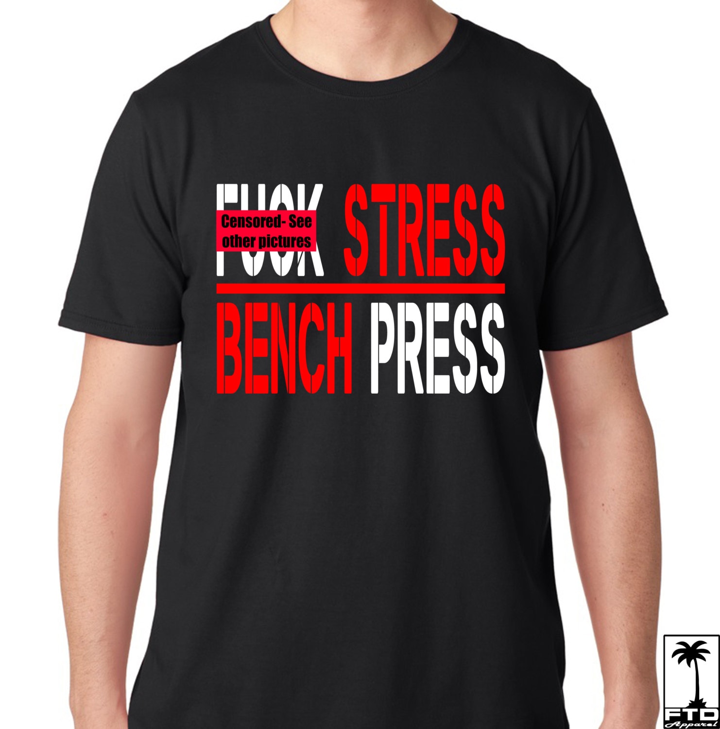 Fck Stress Bench Press Gym T Shirt by FTDApparel on Etsy